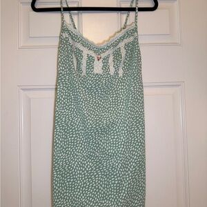 Betsey Johnson Mint Green & White Intimates Slip with Pink Label size medium